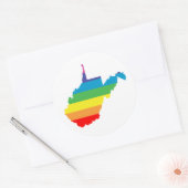 weest virginia rainbow ronde sticker (Envelop)