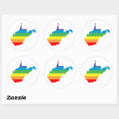 weest virginia rainbow ronde sticker (Vel)