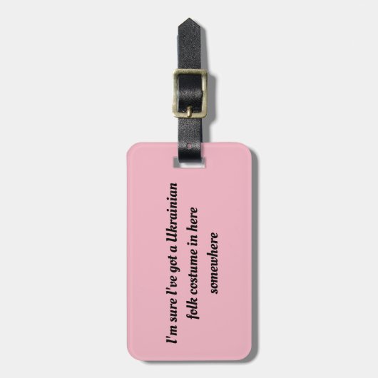 weeszwart citaat Ik weet zeker dat Oekraïens folkk Bagagelabel (Voorkant verticaal)