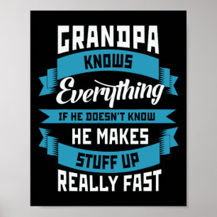 Weet alles grappig Vaderdag kostuum Poster