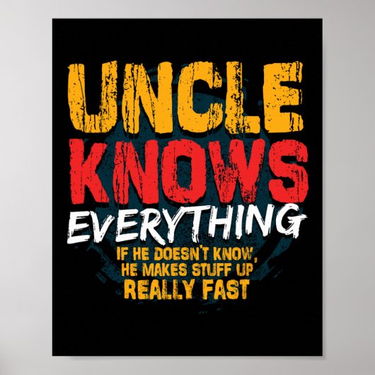 Weet alles grappige oom vaders dag geschenken poster (Voorkant)