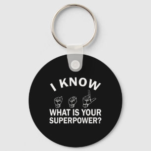 Weet ASL wat is uw Superpower Awareness Sign LA Sleutelhanger