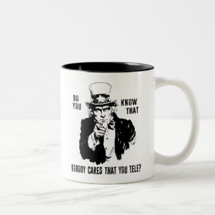 Weet je dat het niemand iets kan schelen dat je Te Tweekleurige Koffiemok