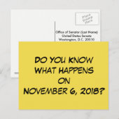"Weet je wat er gebeurt op 6 november 2018?" Briefkaart (Voorkant / Achterkant)