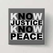 WEET JUSTICE VREDE VIERKANTE BUTTON 5,1 CM (Voorkant)