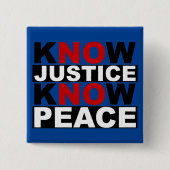 WEET JUSTICE VREDE VIERKANTE BUTTON 5,1 CM (Voorkant)