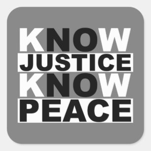 WEET JUSTICE VREDE VIERKANTE STICKER