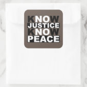 WEET JUSTICE VREDE VIERKANTE STICKER (Tas)