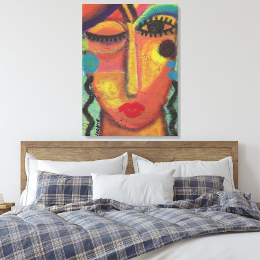 Weet niet, geef niet om Abstract acrylschilderij Canvas Afdruk (Insitu (Slaapkamer))