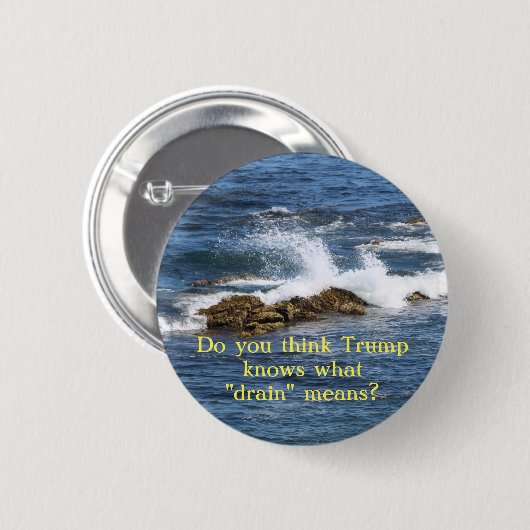 Weet wat drain betekent? ronde button 5,7 cm (Voorkant /achterkant)