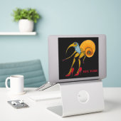 Weevil Woman Large Vinyl Sticker (Laptop op bureau)