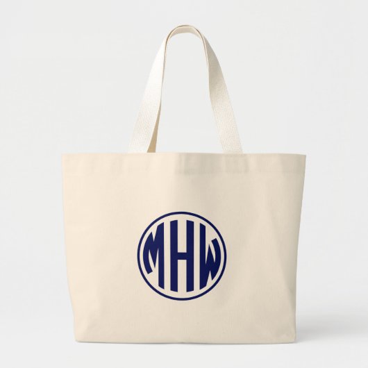 Weg 3 Initiaal in een Circle Monogram DIY BG Grote Tote Bag (Voorkant)