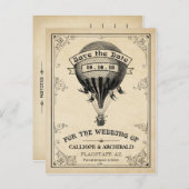  Weg-ballonvaarding met warme lucht Aankondigingskaart (Voorkant / Achterkant)