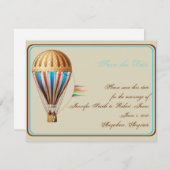 Weg-ballonvaarding met warme lucht Save The Date (Voorkant / Achterkant)