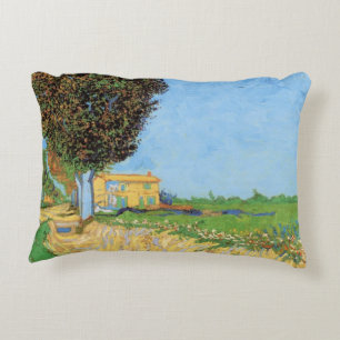 Weg bij Arles door Vincent van Gogh Decoratief Kussen