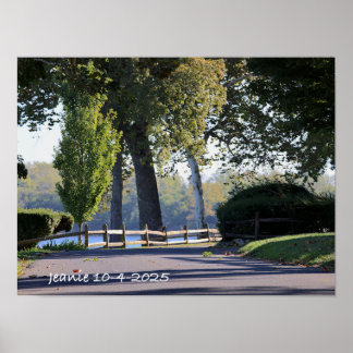 Weg bij de Delaware Rivier Poster