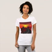 Weg bij Sunset Womens T-Shirt (Voorkant volledig)
