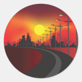 Weg bij zonsondergang Stickers (Voorkant)