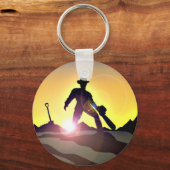 WEG: Cowboy Chainzaag Spade Sleutelhanger (Voorkant)