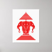 Weg drie kopende olifant Lao/Laos vlag Canvas Afdruk (Voorkant)