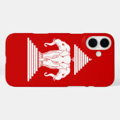 Weg drie kopende olifant Lao/Laos vlag Case-Mate iPhone Case (Achterkant (horizontaal))