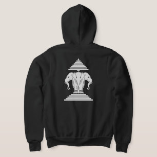 Weg drie kopende olifant Lao/Laos vlag Hoodie