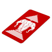 Weg drie kopende olifant Lao/Laos vlag Magneet (Linkerzijde)