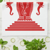 Weg drie kopende olifant Lao/Laos vlag Theedoek (Gevouwen)