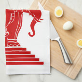 Weg drie kopende olifant Lao/Laos vlag Theedoek (Quarter Fold)