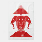 Weg drie kopende olifant Lao/Laos vlag Theedoek (Verticaal)
