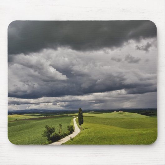 Weg- en storm wolken, plattelands-Toscane Muismat (Voorkant)