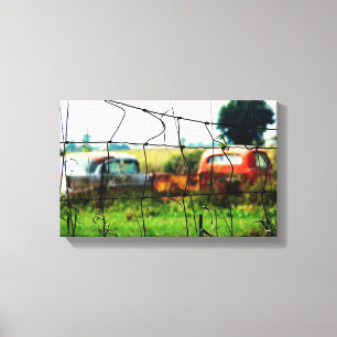 Weg het roesten canvas afdruk