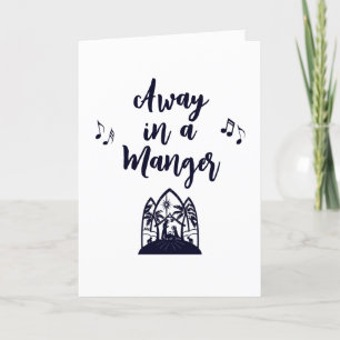 Weg in een Manger Kerst Minimalistische Typografie Feestdagen Kaart