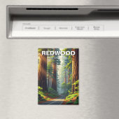 Weg in het Redwood National Park Magneet (Insitu (Vaatwasser))