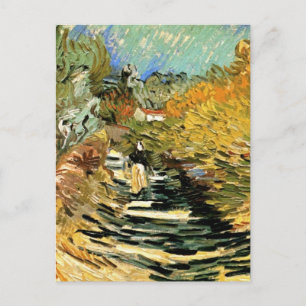 Weg in St Remy met Afbeelding van Vincent van Gogh Briefkaart