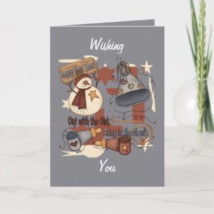 Weg met de oude Breng in de nieuwe Feestdagen Kaart