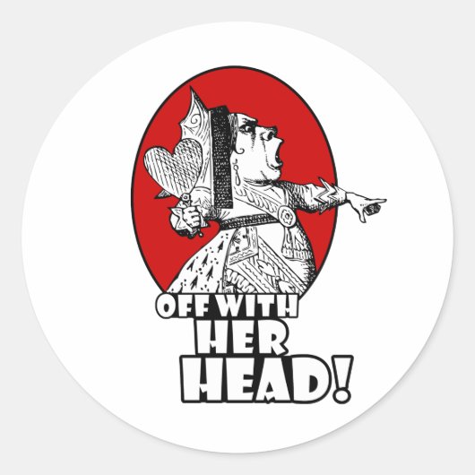 weg met haar hoofd Logo Ronde Sticker (Voorkant)