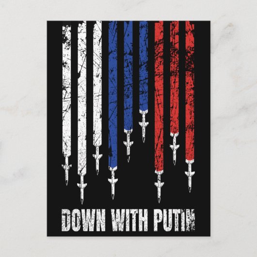 Weg met Poetin Antiwar Peace Ukraine Briefkaart (Voorkant)