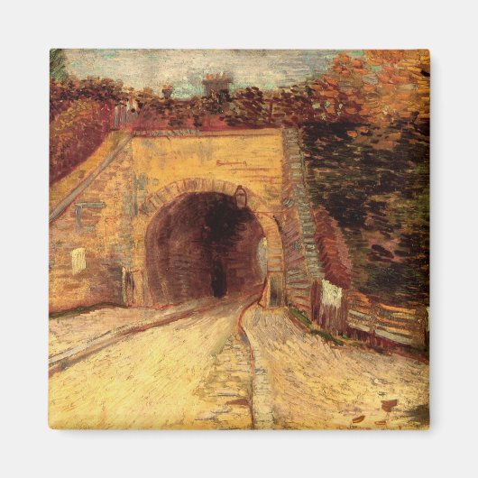 Weg met Underpass Viaduct door Vincent van Gogh Magneet (Voorkant)