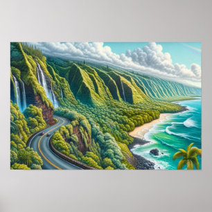 Weg naar Hana Maui Hawaii Poster