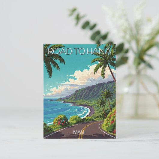 Weg naar Hana Maui Hawaii Reizen Briefkaart (Staand voorkant)