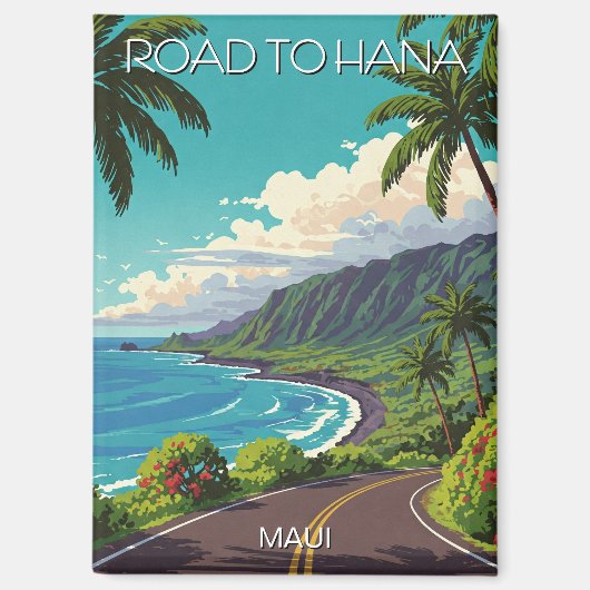 Weg naar Hana Maui Hawaii Reizen Magneet (Voorkant)