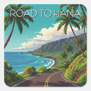  Weg naar Hana Maui Hawaii Reizen Vierkante Sticker