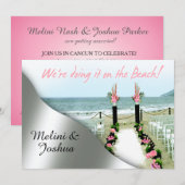 Weg naar het gangpad Roze Grijs Zilver Strandbruil Kaart (Voorkant / Achterkant)