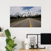 Weg naar het Teton-gebergte Poster (Thuiskantoor)