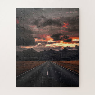 Weg naar Mountain Sunset Legpuzzel