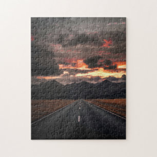 Weg naar Mountain Sunset Legpuzzel