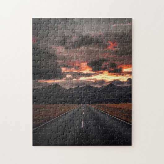 Weg naar Mountain Sunset Legpuzzel (Verticaal)