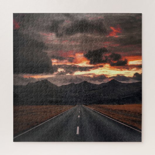 Weg naar Mountain Sunset Legpuzzel (Verticaal)