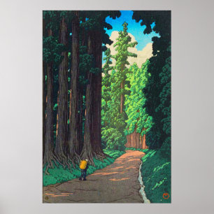 Weg naar Nikko door Kawase Hasui Japanse Kunst Poster